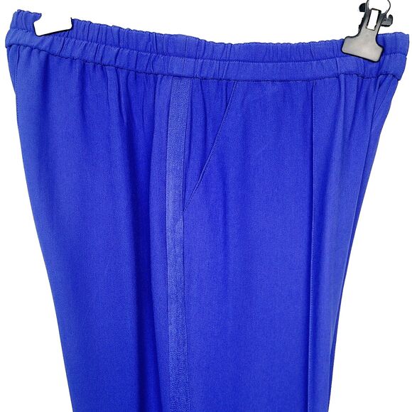 Escada Dress Pants 42 EU L US Royal Blue Lightweight Straight Pull-On Slacks - Picture 2 of 9